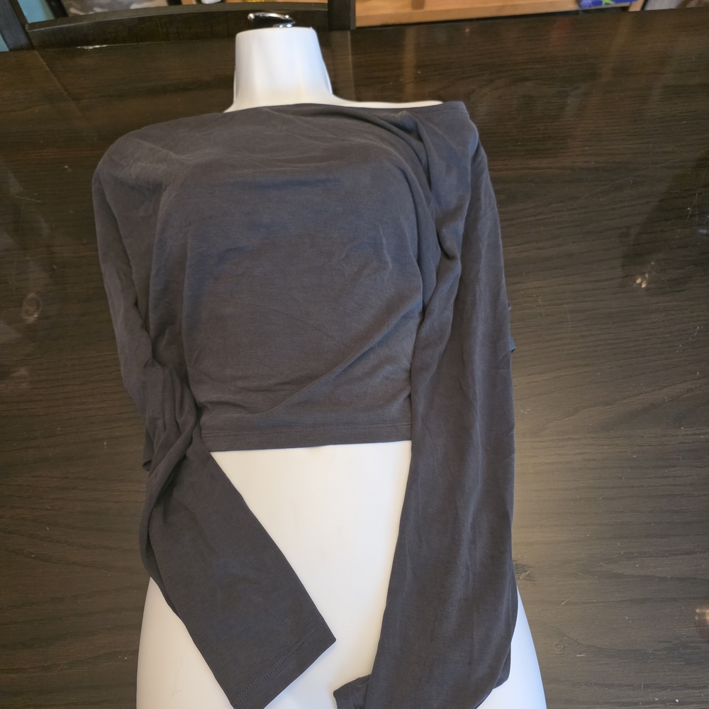 Victoria Secret- Sandwashed tie Back Top(Charcoal-Gray)-L